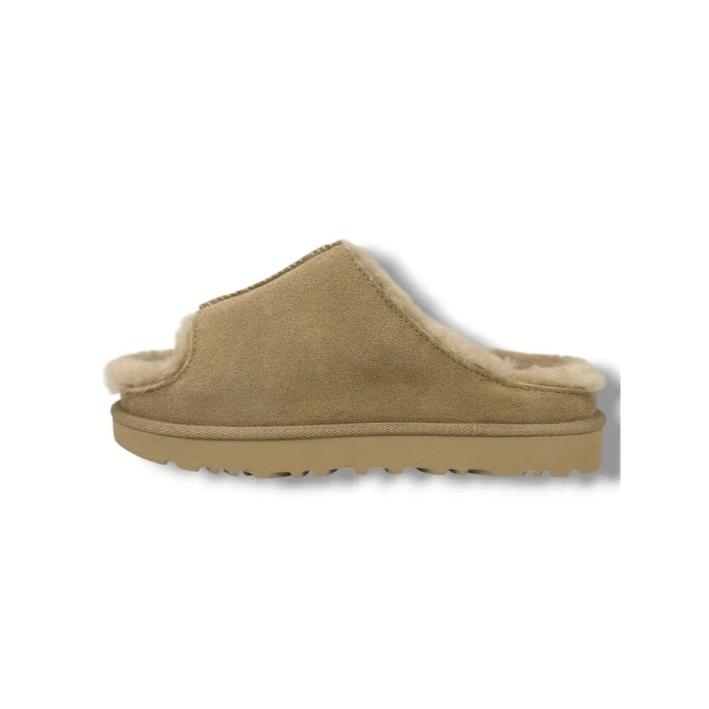 NIB UGG Greenport Suede Shearling Slippers Slip On Slides Size 5 Cozy Cabincore